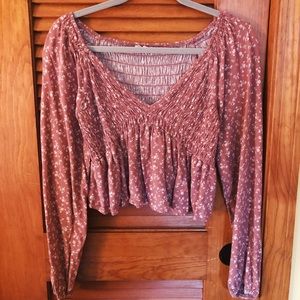Pink Cropped Long Sleeve